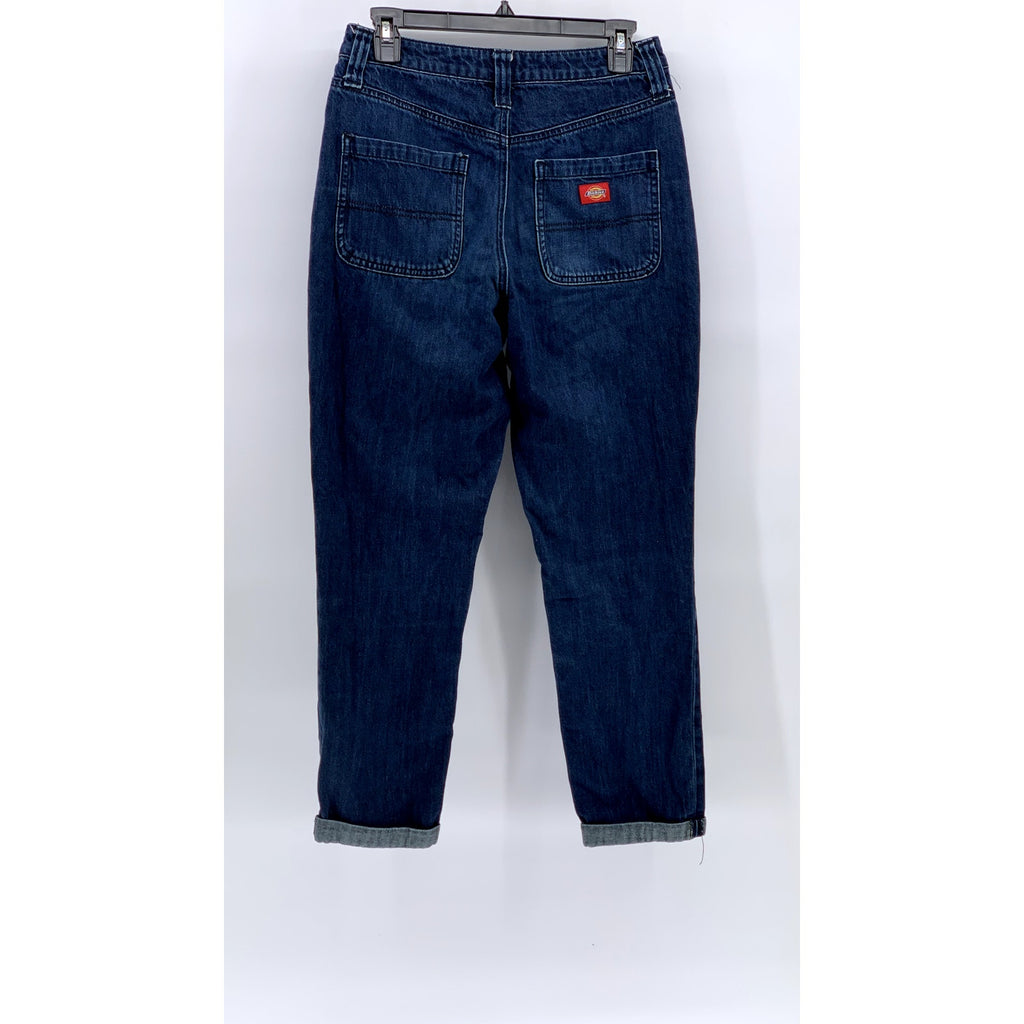DICKIES Women's Vintage Y2K Blue Denim Cuffed Five-Pocket Jeans SZ 5/27