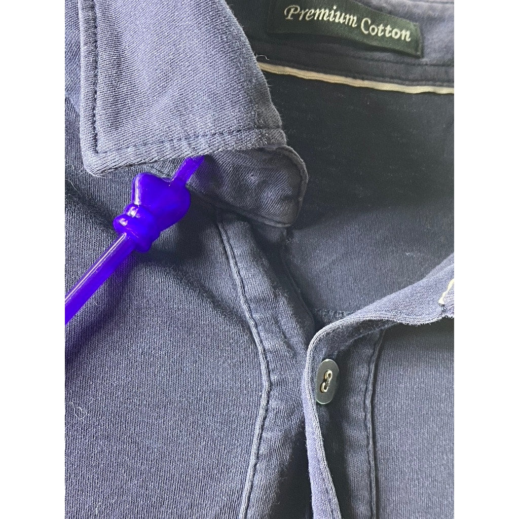 UNIQLO Men's Navy Blue Premium Cotton Short Sleeve Polo Shirt SZ S