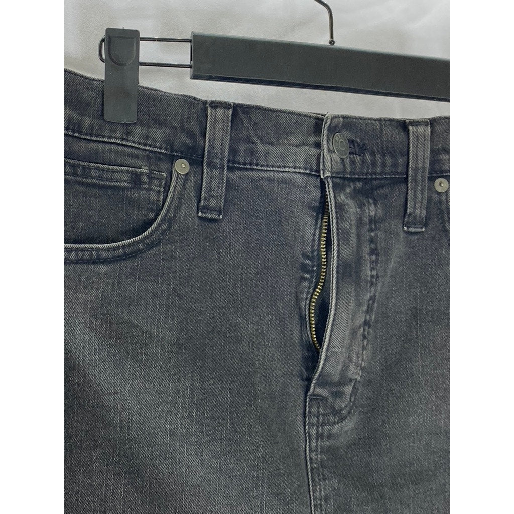 MADEWELL Women's Black Solid Raw-Hem Denim Stretch Straight Mini Skirt SZ 27