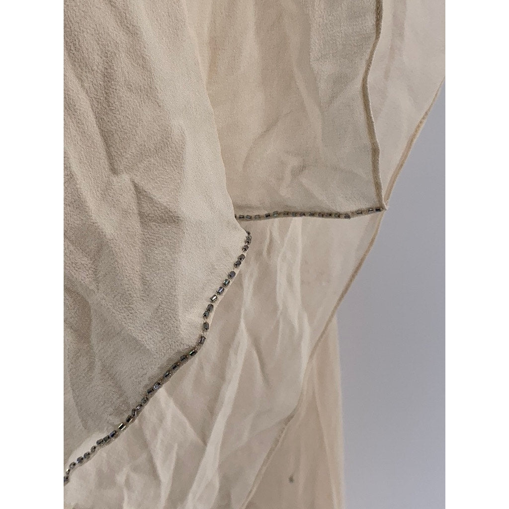 CHRISTYNE FORTI Women's Beige Rhinestone 2-Pc Gown SZ 12