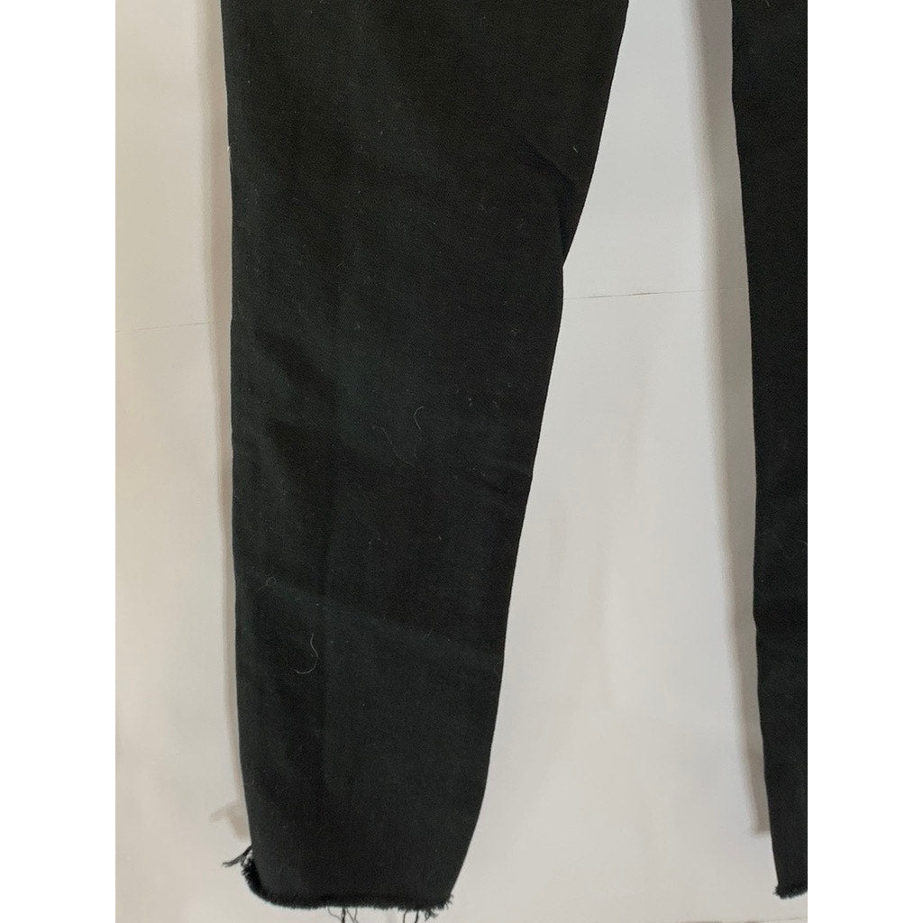 UNIQLO JEANS Women's Black Solid Skinny-Fit Raw-Hem Five-Pocket Denim Jean SZ 26