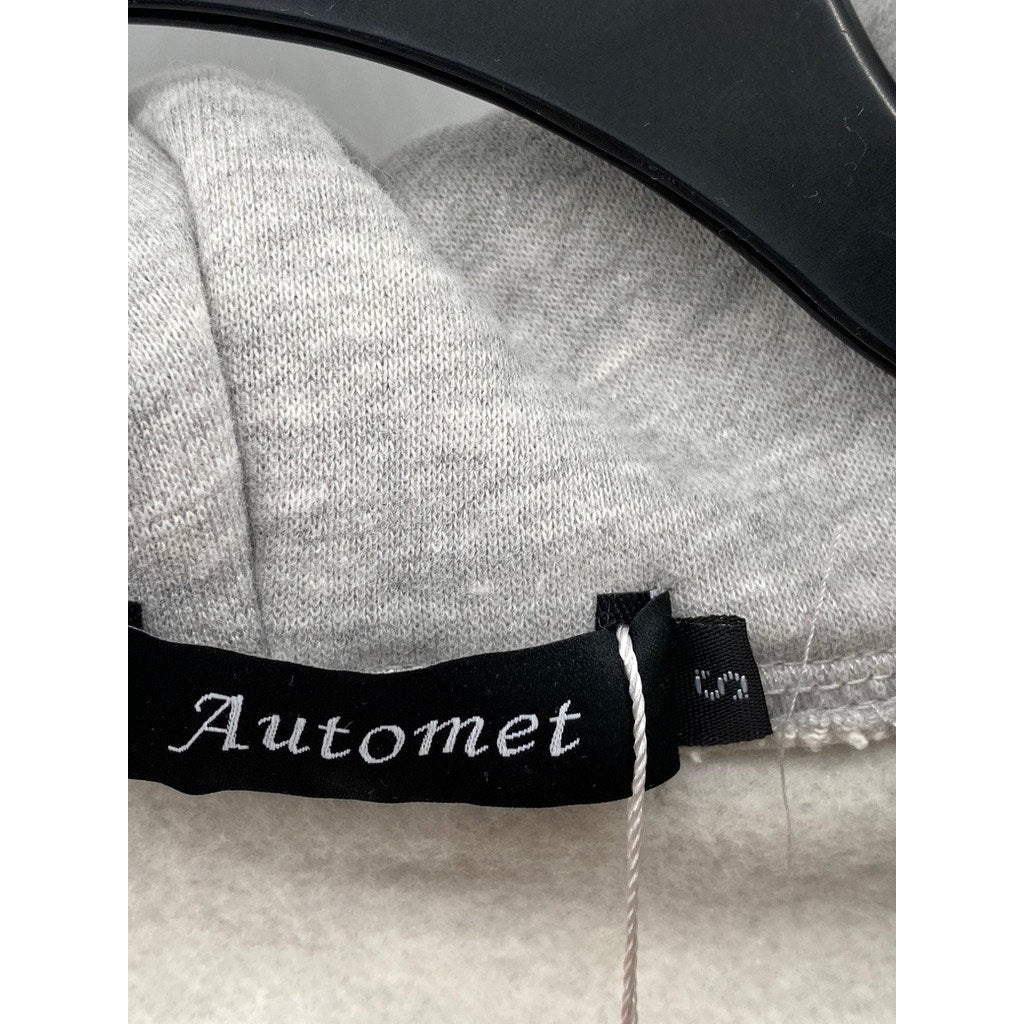 AUTOMET Women's Light Gray Oversized Casual Long Sleeve Hoodie SZ S