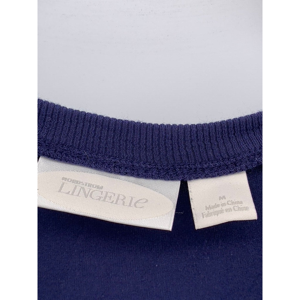 NORDSTROM LINGERIE Women's Navy Crewneck Night Gown SZ M