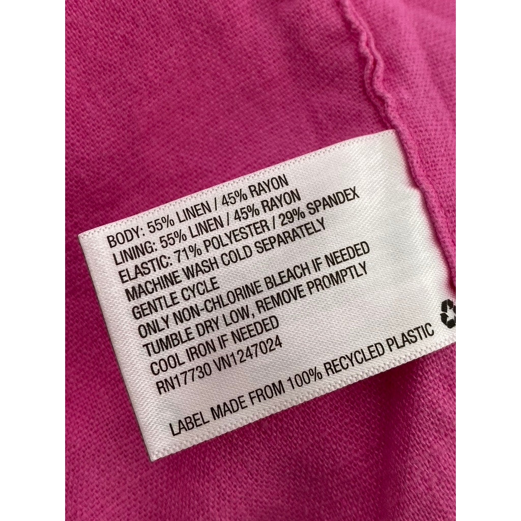 A NEW DAY Women's Pink Linen-Blend Cropped Top SZ XL