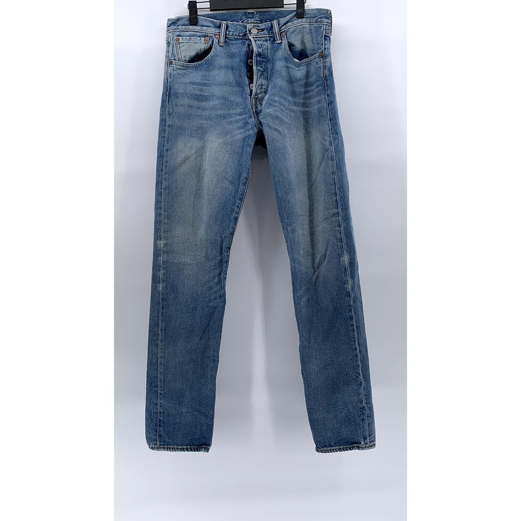 LEVI'S Women's Light Wash Blue Denim Button-Fly 501 CT Jean SZ 33X34