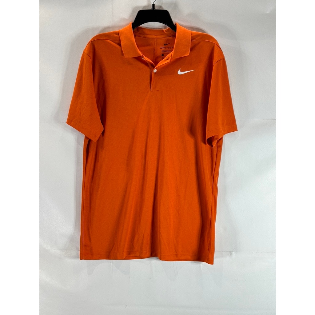 NIKE Men's Orange Dri-Fit Standard-Fit Short Sleeve Polo Shirt SZ M