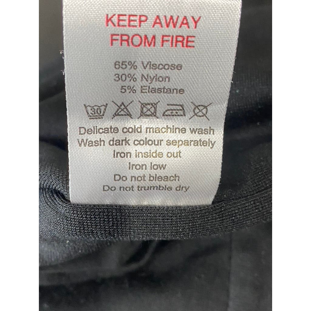 AQ/AQ Women's Black Deep Plunge V Neck Sleeveless Jane Knee Length Dress SZ 0