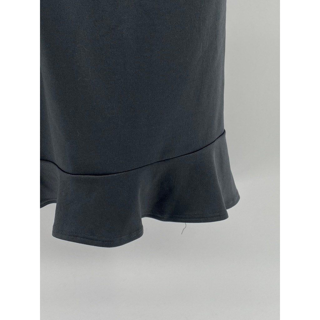 CEDUXION Women's Charcoal Gray Vintage 90's V-Neck Mini Dress SZ M