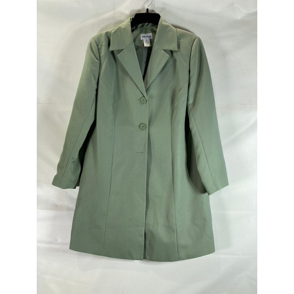 VICKI WAYNE Women's Green Vintage Three-Button Notch Lapel Blazer SZ 14