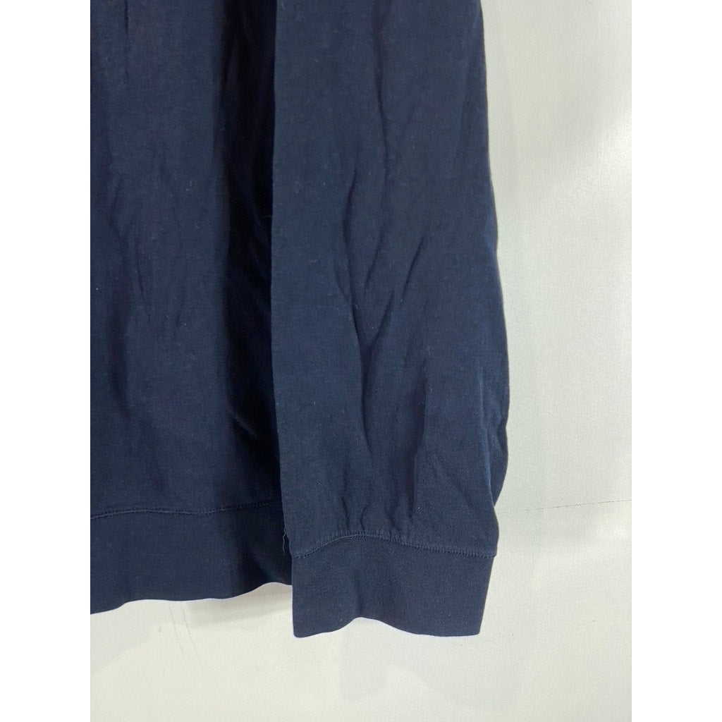 BANANA REPUBLIC Men's Navy Quarter-Zip Cotton-Blend Pullover Sweater SZ XL