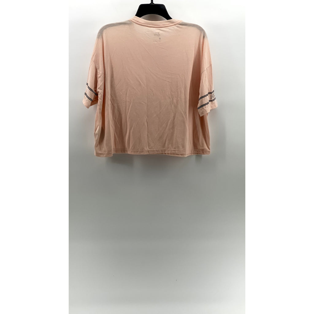 NIKE PRO Women's Salmon Pink Dri-Fit Crewneck Short Sleeve Cropped Top SZ L