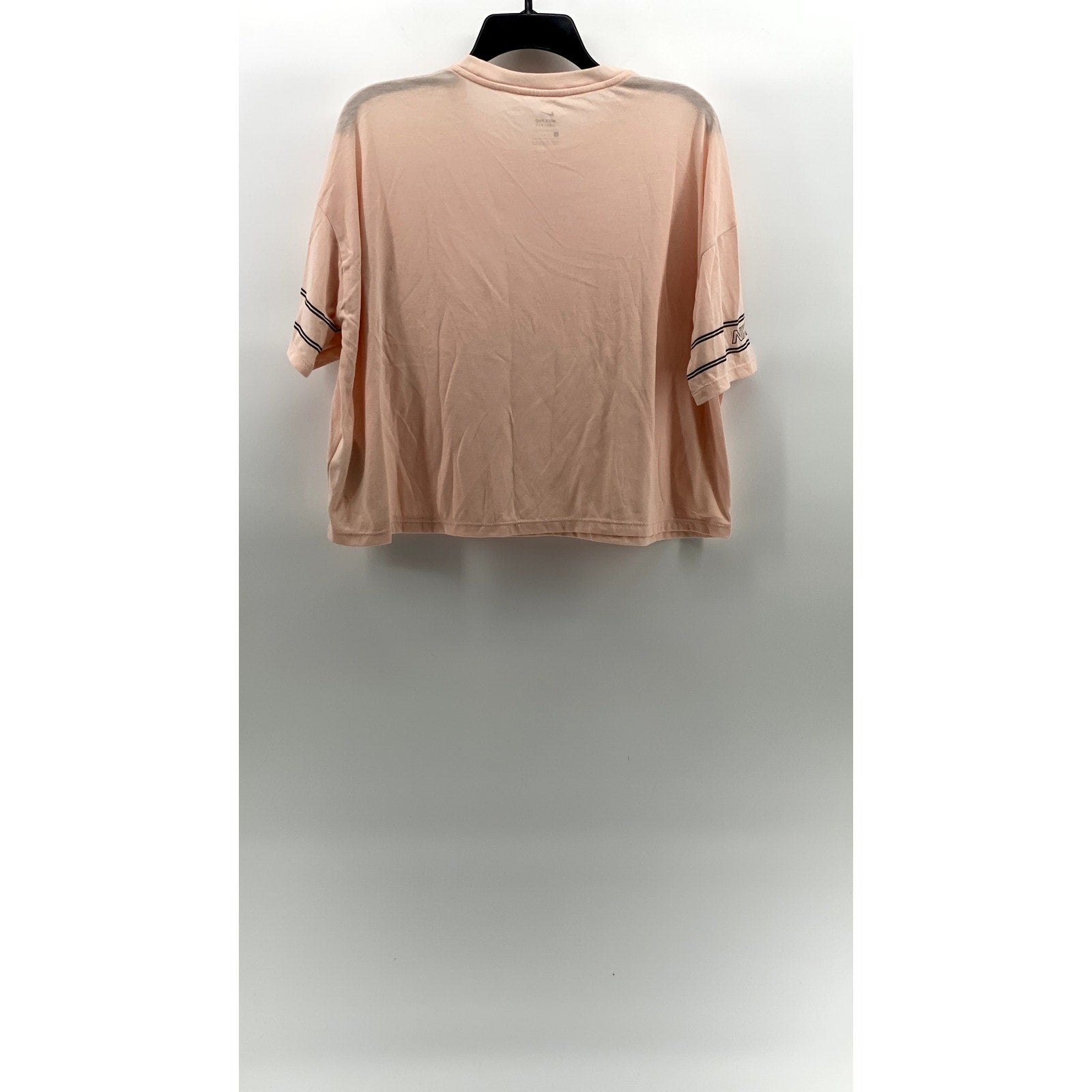 NIKE PRO Women's Salmon Pink Dri-Fit Crewneck Short Sleeve Cropped Top SZ L
