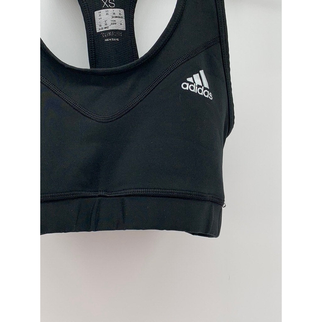 ADIDAS Women's Black Logo Techfit Climalite Sports Bra SZ XS