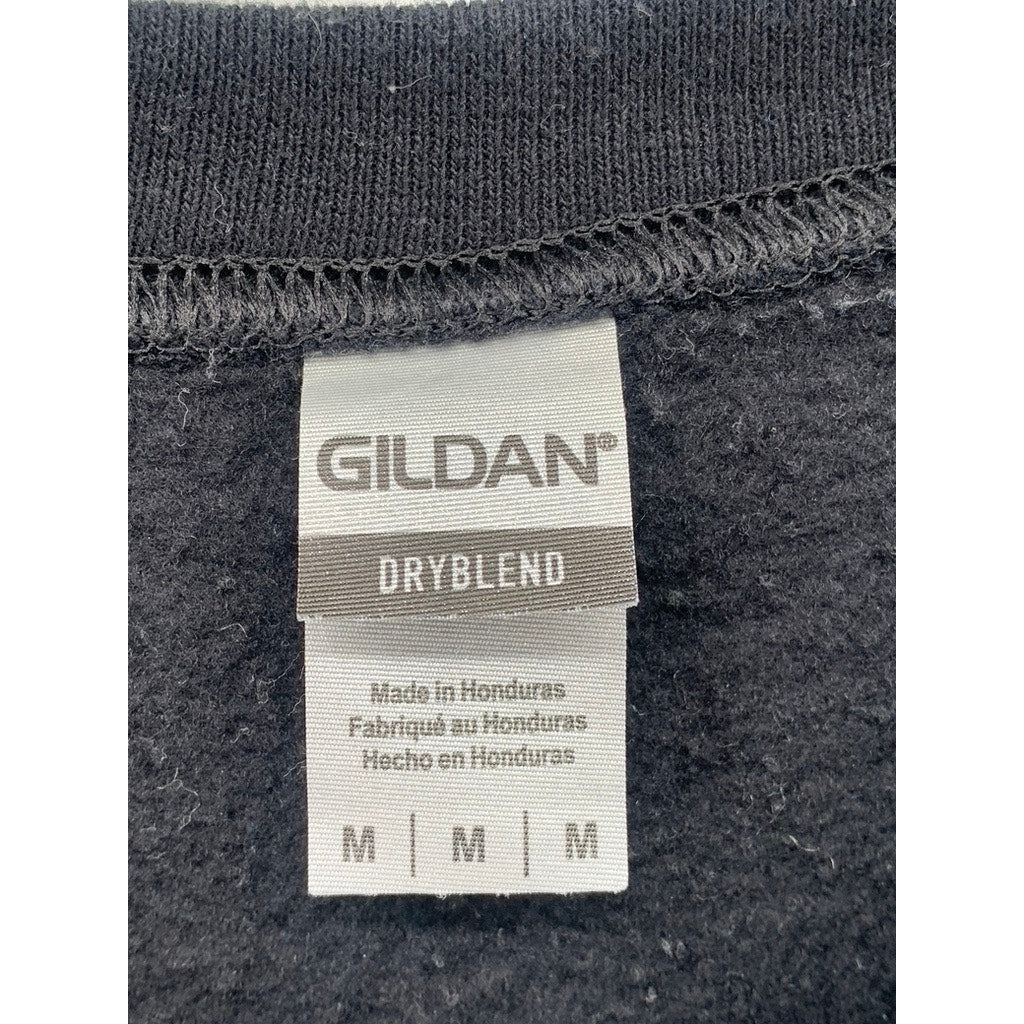 GILDAN Unisex Adult Black E/B Label Crewneck Long Sleeve Casual Sweatshirt SZ M