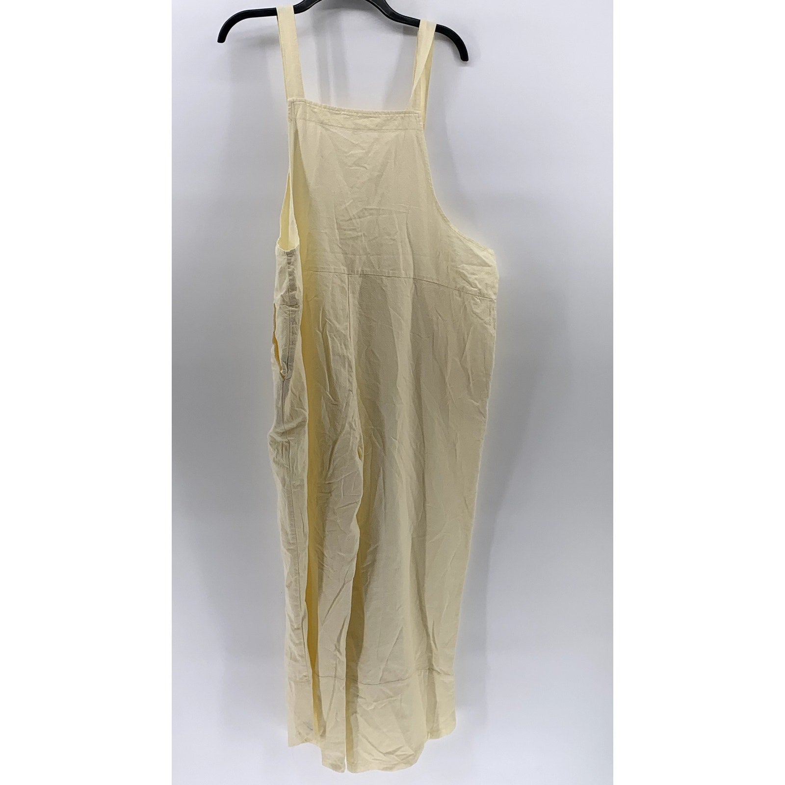 UNBRANDED Women's Beige Cotton-Linen Jumpsuit Overall SZ XL