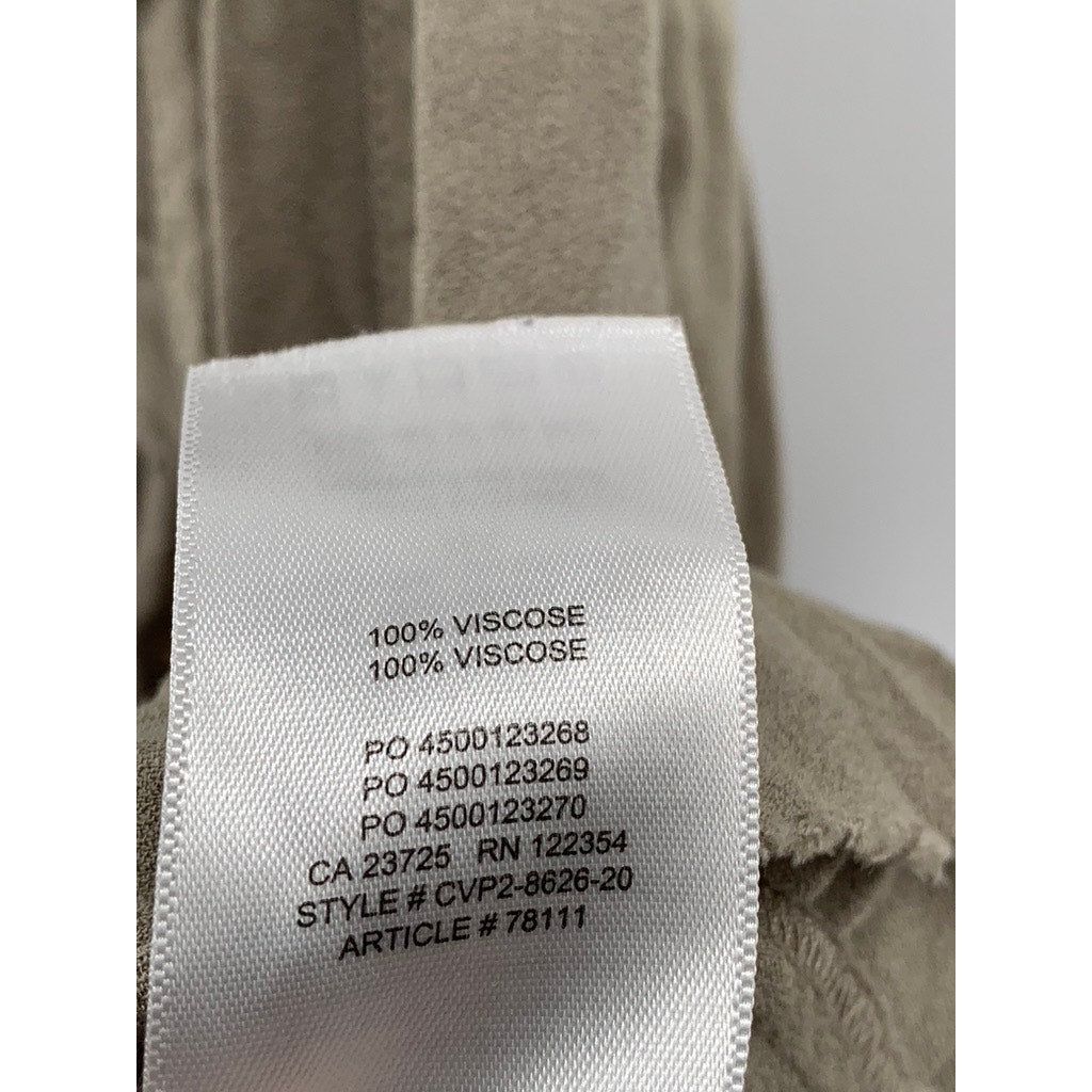 SUNDAY BEST Women's Light Brown Wrap Short Sleeve Ruffle Dress SZ 2XS