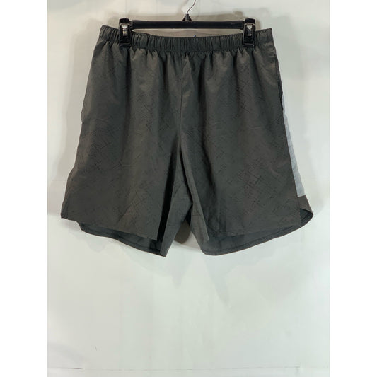 ASCIS Men's Charcoal/Gray Elastic Waist Pull-On Active Track Shorts SZ M