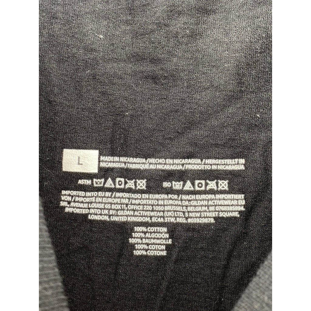 UNBRANDED Men’s Black Graphic Crewneck Short Sleeve Casual T-Shirt SZ L