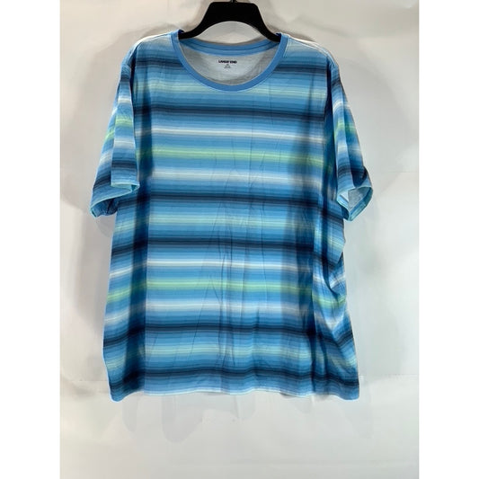 LANDS' END Women's Plus Size Blue Striped Crewneck Short Sleeve T-Shirt SZ 3X