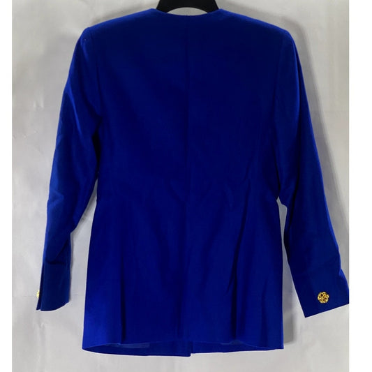 CHARTER CLUB PETITES Women's Blue Wool Petite Vintage Classic-Fit Blazer SZ P/4
