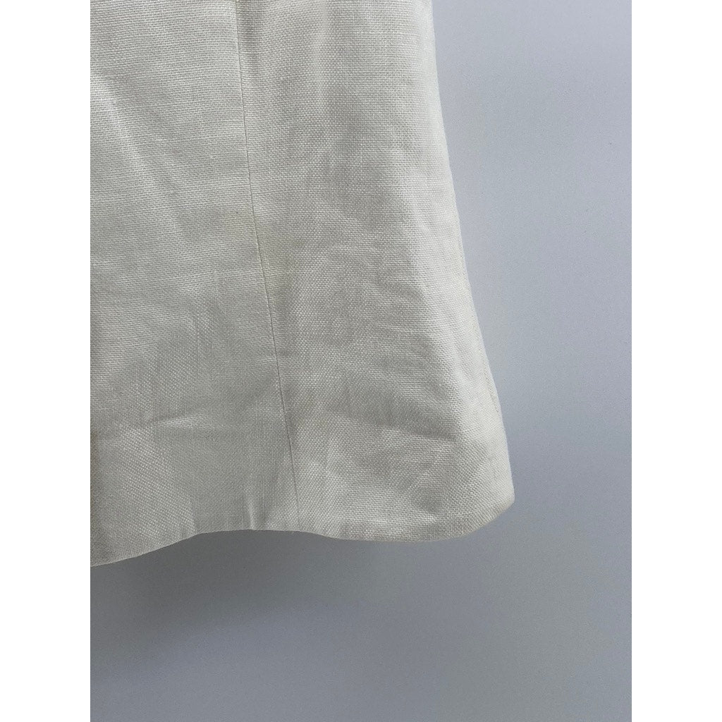 TALBOTS Women's Petite White Linen Button-Up V-Neck Lightweight Vest Top SZ 6P