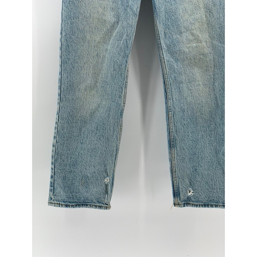 ABERCROMBIE & FITCH Women's Light Blue Denim Distressed 90's Straight Jeans SZ25