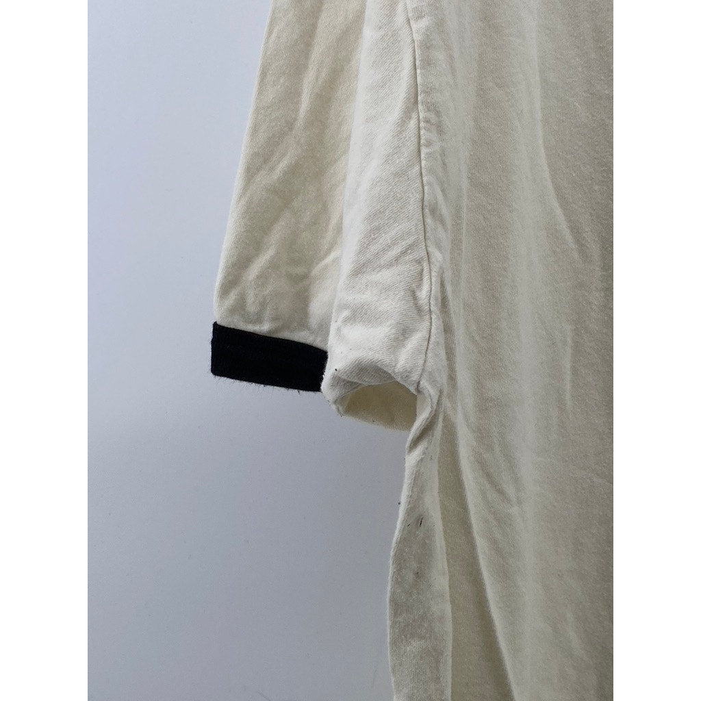 BOX LUNCH Unisex Adult Beige-Black Crewneck Harry Potter Hogwarts T-Shirt SZ L