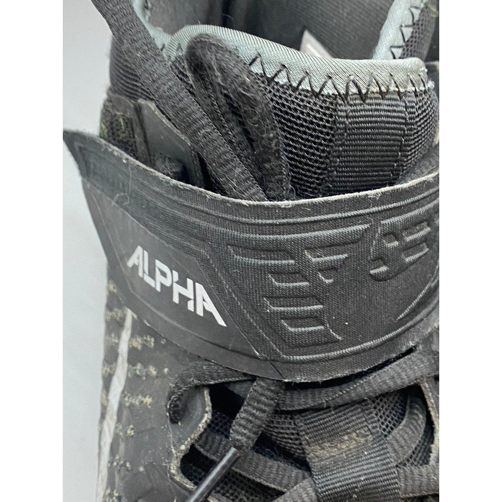 NIKE Men's Black-White Swoosh Alpha Menace Pro Mid Lace-Up Soccer Cleats SZ 10