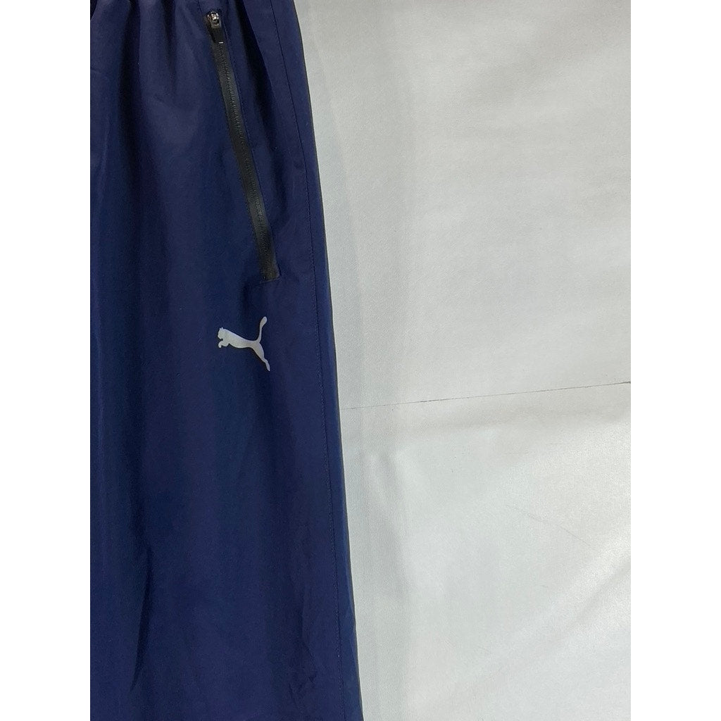 PUMA Men's Navy Arsenal Zipper-Pockets Pull-On Track Pant SZ M