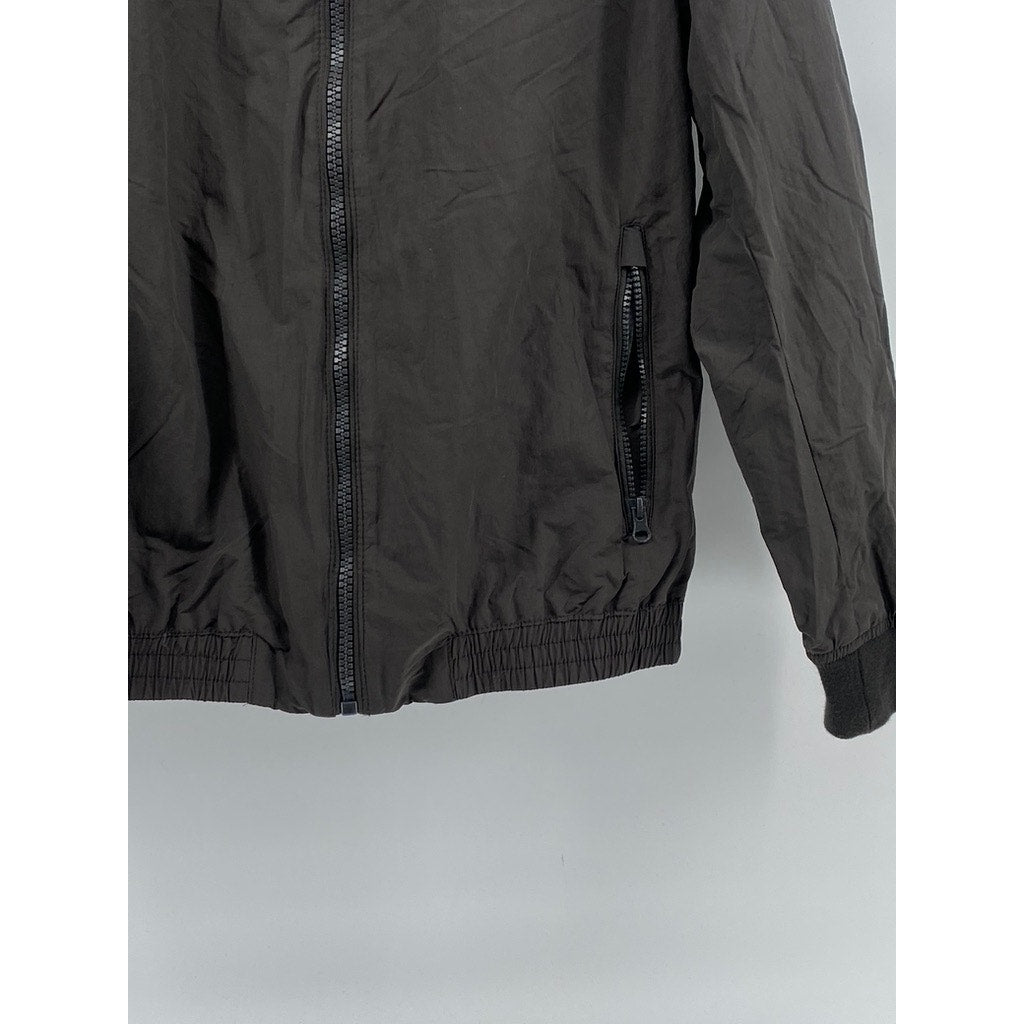 ZARA Men's Gray Zip-Up Stand Collar Bomber Jacket SZ M