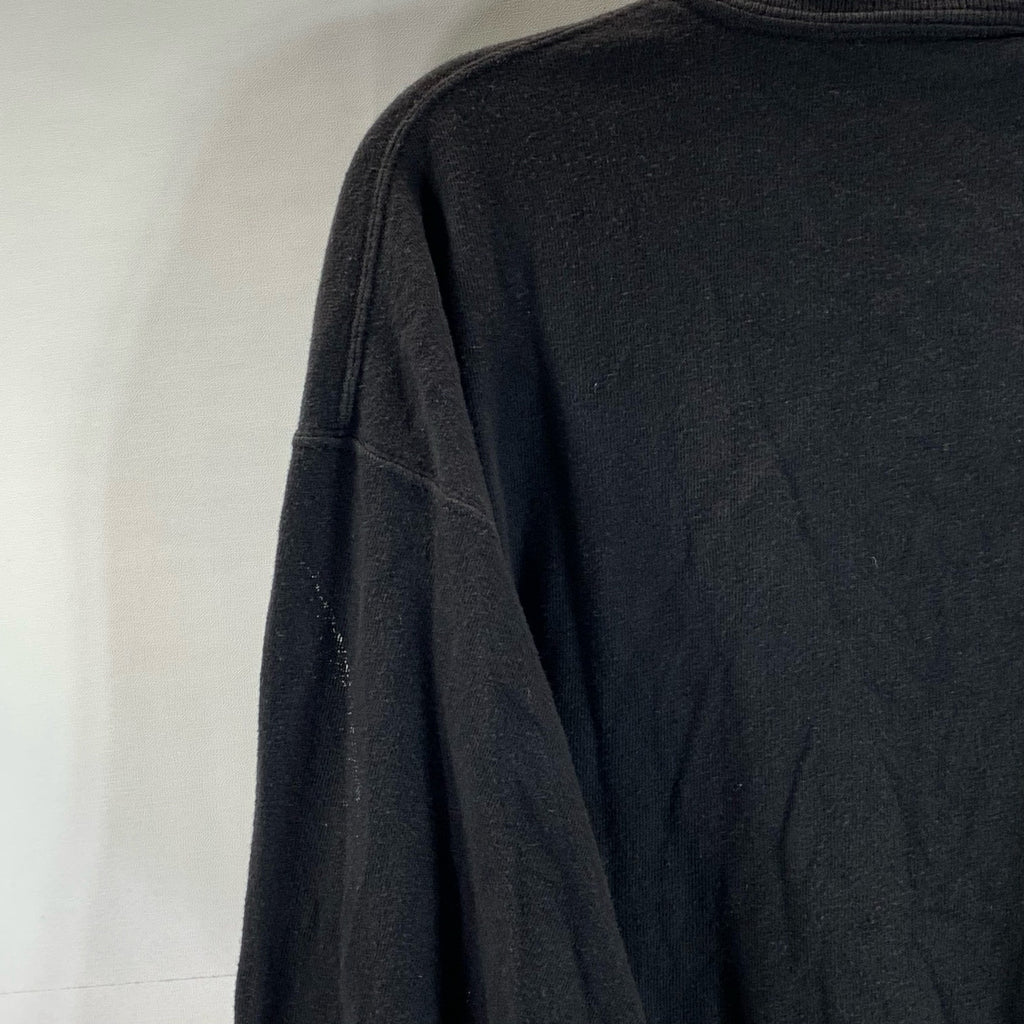 CHAMPION Authentic Men's Black Script Logo Crewneck Long Sleeve T-Shirt SZ L
