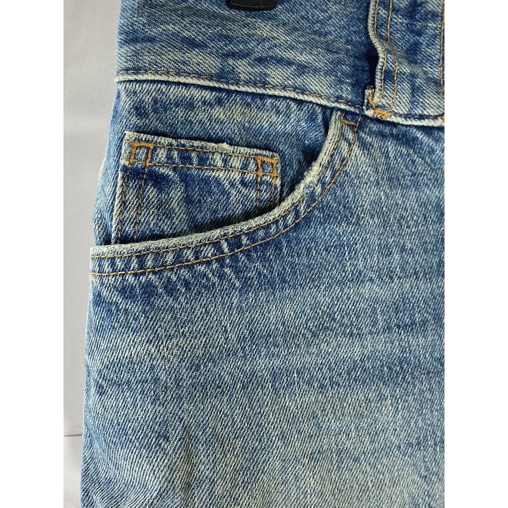 PULL&BEAR Women's Dark Blue Distressed Denim Mini Skirt SZ 0