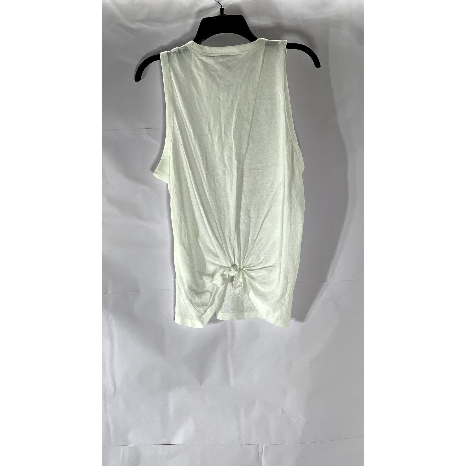 J. CREW Women's White Solid Crewneck Tie-Back Tank Top SZ L