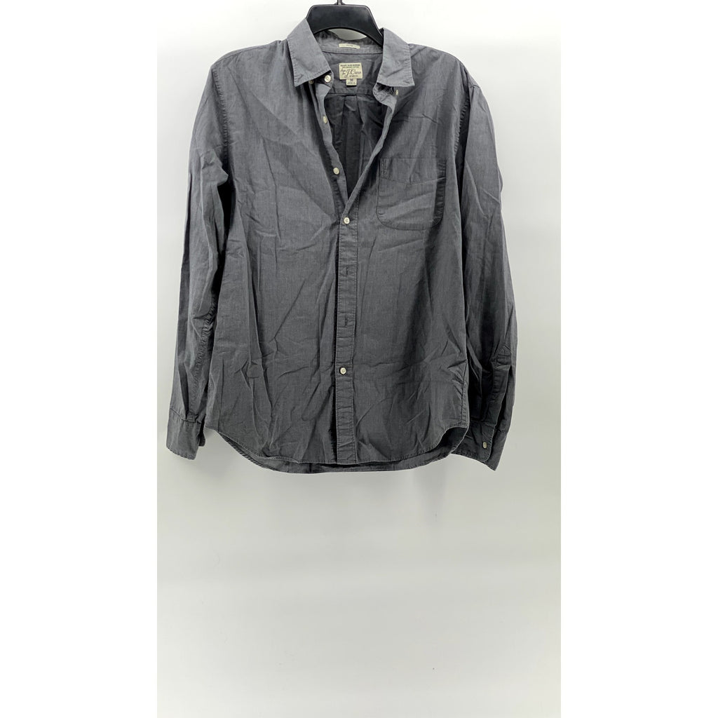 J.CREW Men's Gray Organic Cotton Slim-Fit Button-Up Long Sleeve Shirt SZ M