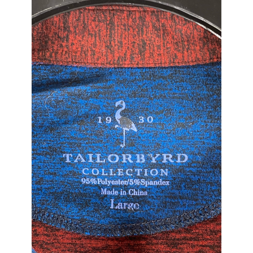 TAILORBYRD Collection Men's Burgundy Regular-Fit Long Sleeve Polo Shirt SZ L