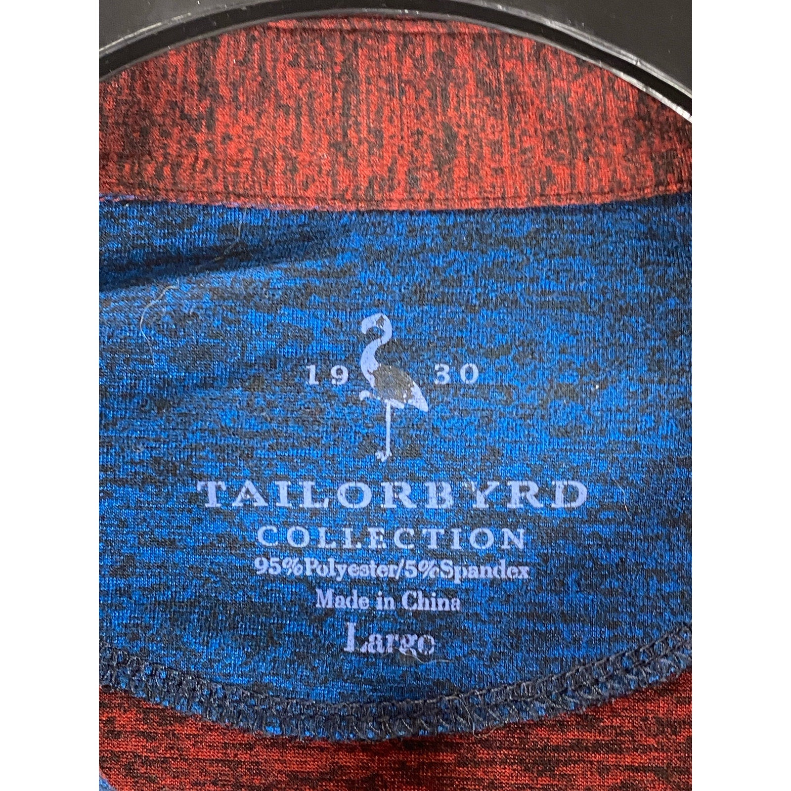 TAILORBYRD Collection Men's Burgundy Regular-Fit Long Sleeve Polo Shirt SZ L