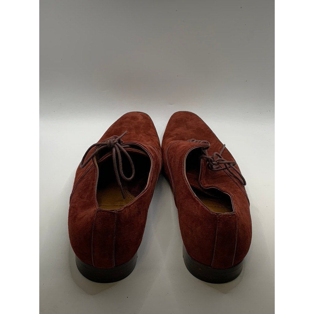 ALDO Men's Burgundy Suede Lace-Up Oxford Shoes SZ 8