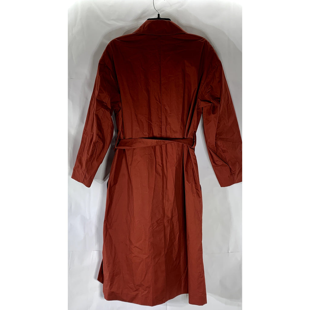 & OTHER STORIES Women's Rust Belted Button-Up Oversized Trench Coat SZ 2