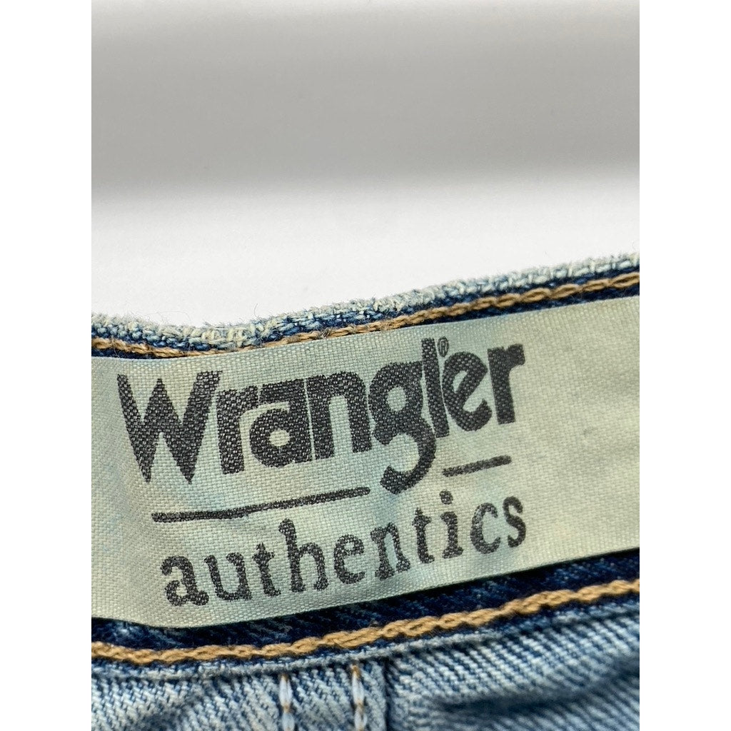 WRANGLER Men's Medium Blue Denim Straight-Leg Five Pocket Jeans SZ 36X32