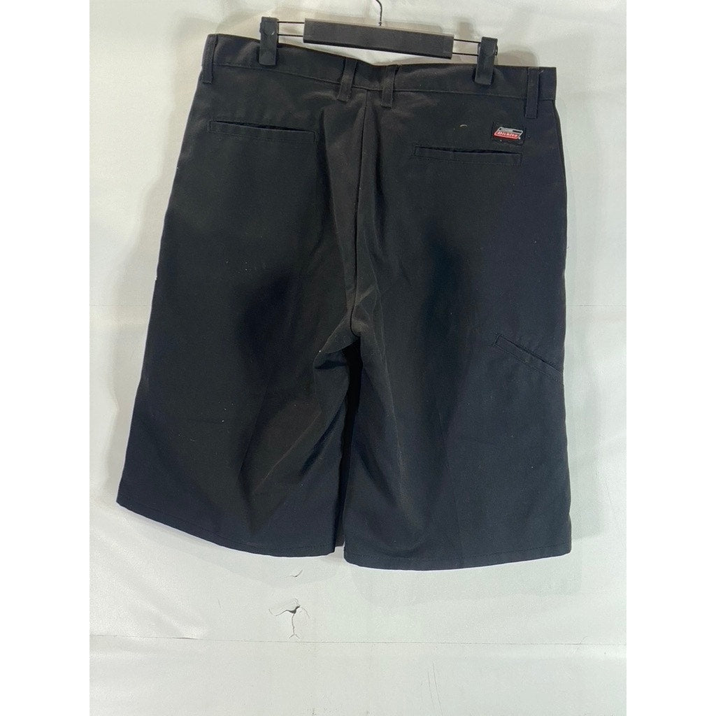 GENUINE DICKIES Men's Black Solid Relaxed-Fit 13" Chino Shorts SZ 34