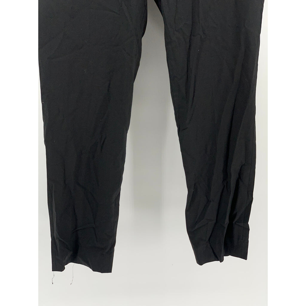 UNBRANDED Men's Black Solid Slim-Leg Regular-Fit Flat Front Pants SZ 38