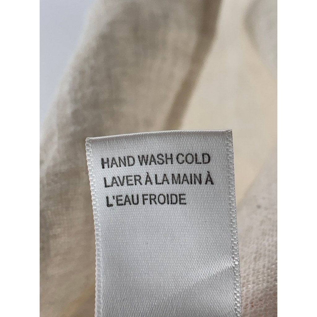 BROCHU WALKER Women's Beige V-Neck Long Sleeve Cotton-Linen Top SZ XS