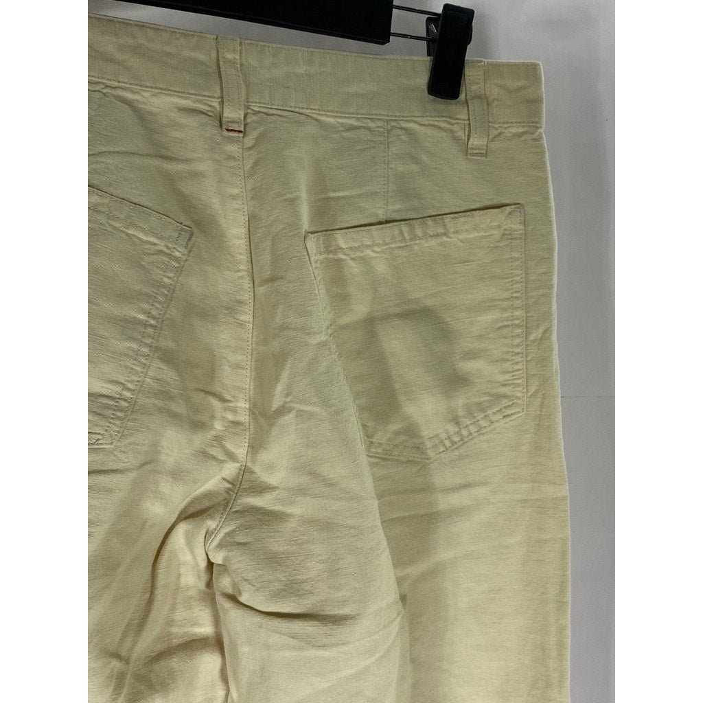 UNIQLO X INES DE LA FRESSANGE Women's Beige Linen-Cotton Wide-Leg Pant SZ 2