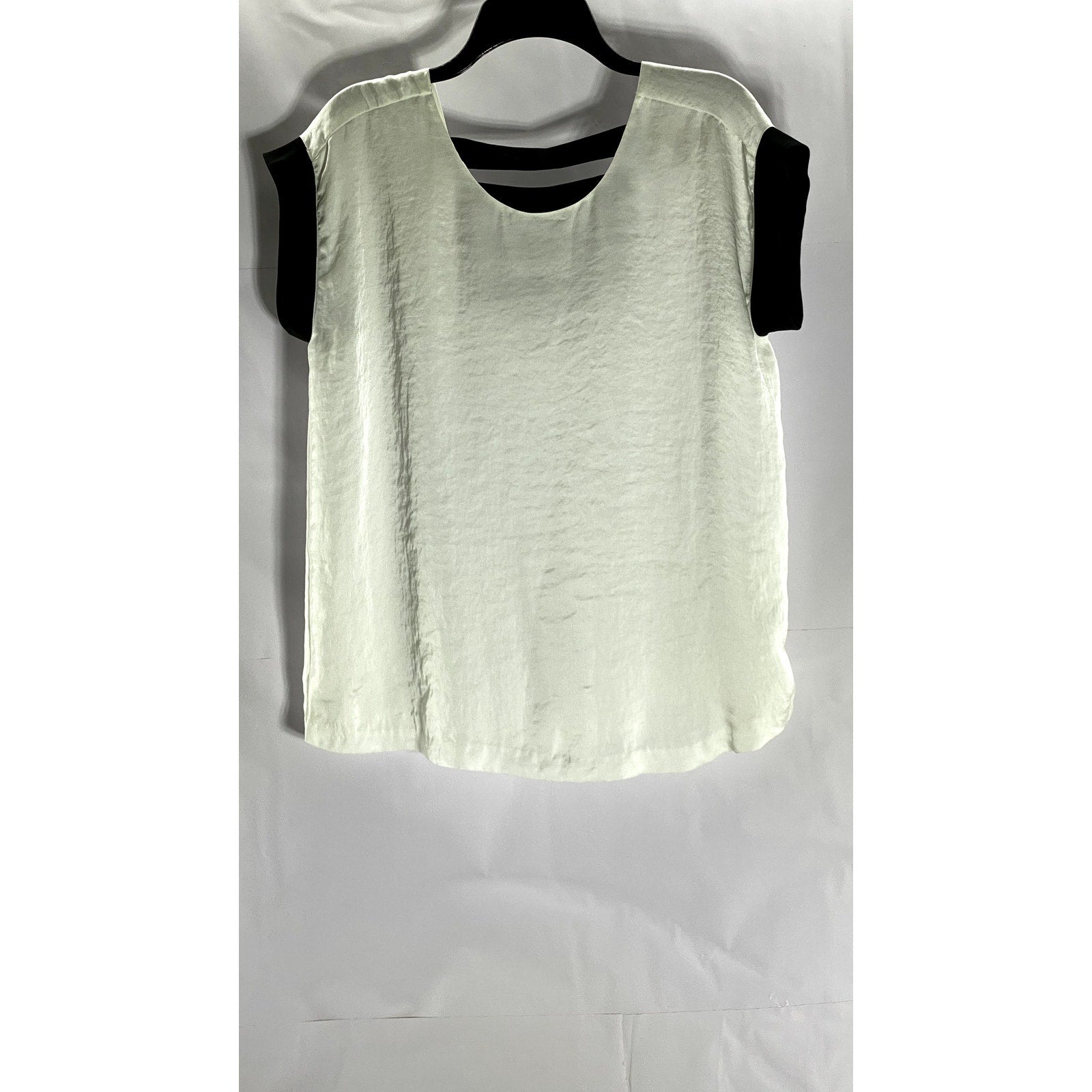 MICHAEL MICHAEL KORS Women's Cream/Black Four-Strap Back Scoop-Neck Top SZ 10