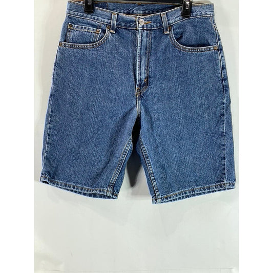 LEVI'S Men's Medium Blue Cotton 505 Regular-Fit Five-Pocket Denim Shorts SZ 33