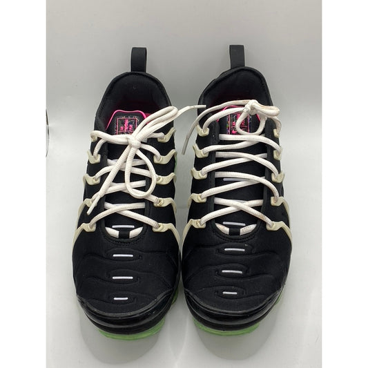 NIKE Men's Black-Green-Pink Air Vapormax Plus Lace-Up Athletic Sneakers SZ 10