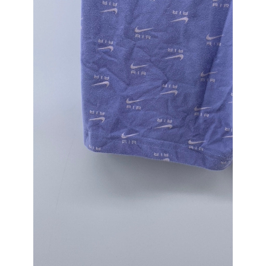 NIKE Women's Lilac Logo Print High-Rise Air Casual Bike Shorts SZ S