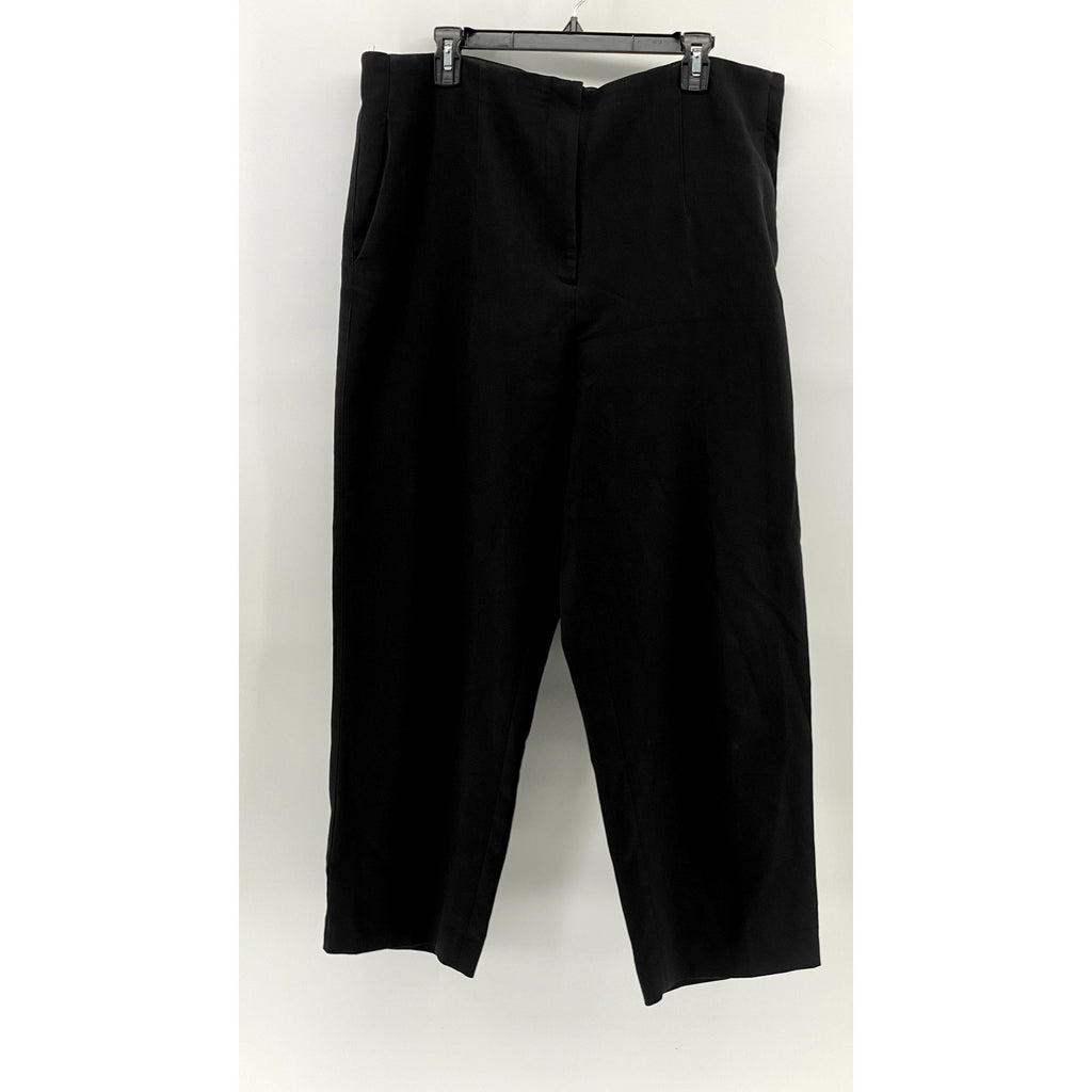 H&M Women's Black Solid Straight-Leg Regular Fit Pant SZ XL