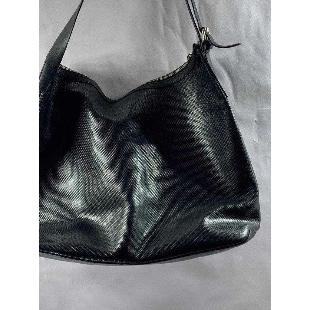 CALVIN KLEIN Women's Black Faux Leather Textured Shoulder Bag