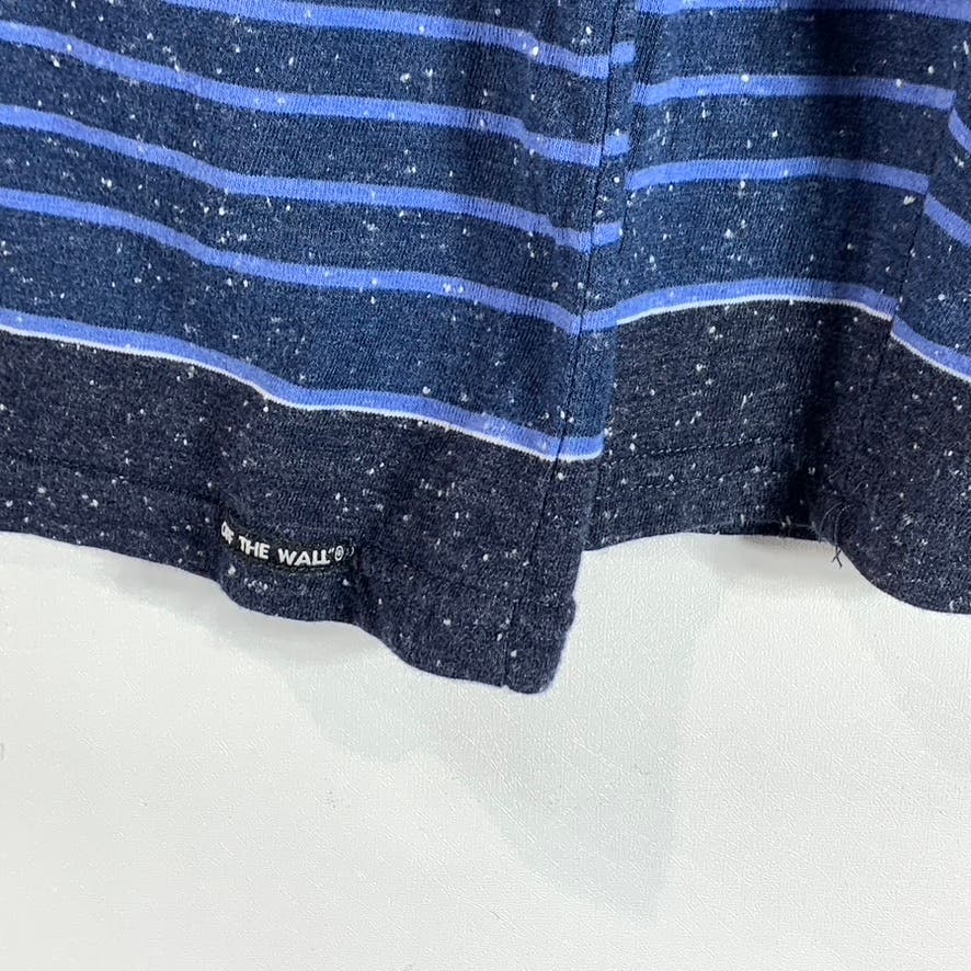 VANS Men's Blue Striped Lightweight Pullover Hooded Sweatshirt SZ L